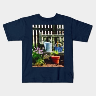 Watering Can and Blue Basket Kids T-Shirt